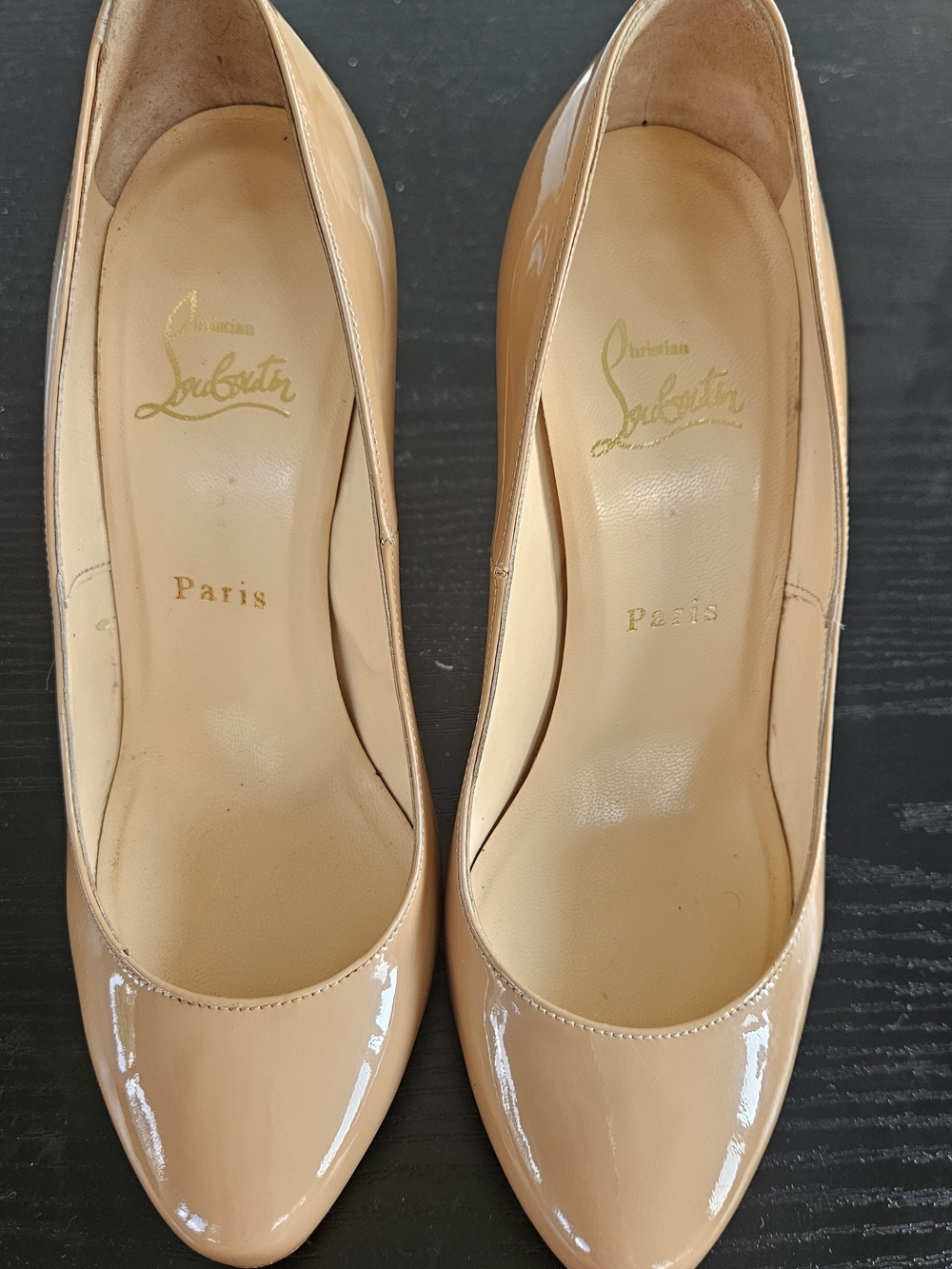 Christian Louboutin Patent Nude Beige Pumps